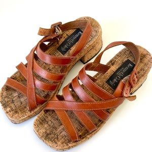 Kenneth Cole Leather Cork Sandals